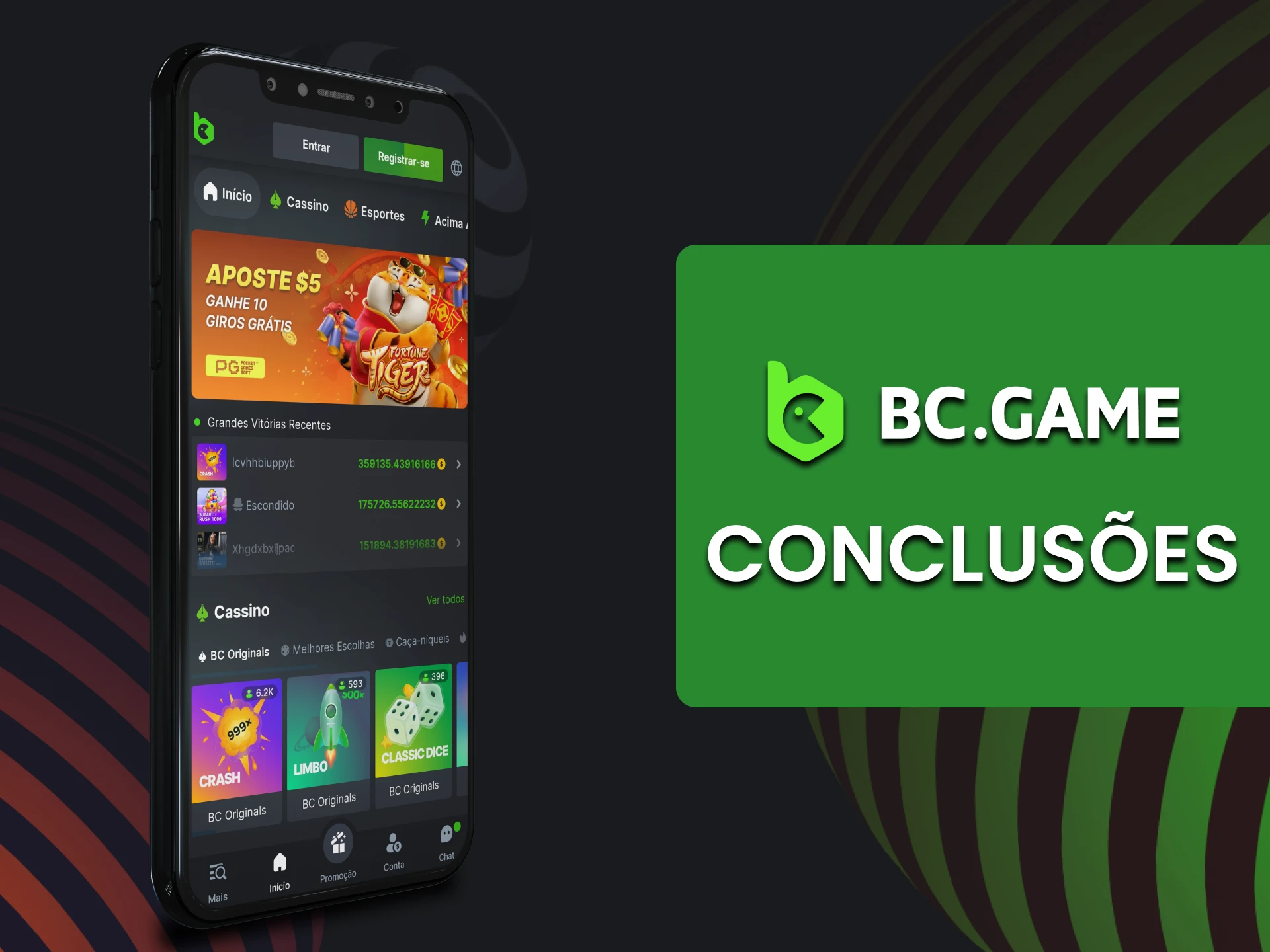 O aplicativo BC Game é ideal para apostas e jogos.