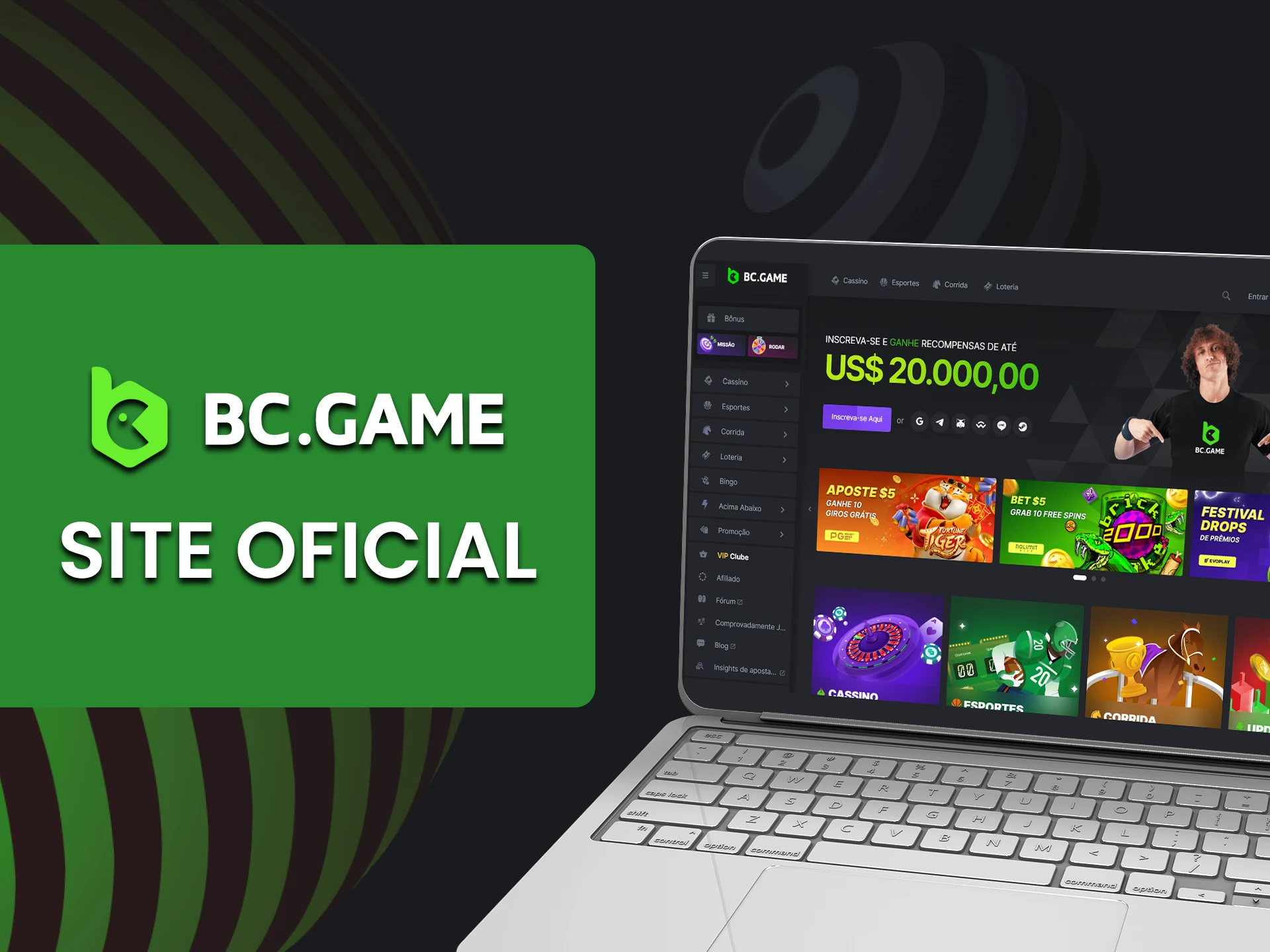 Visite o site oficial do BC Game.