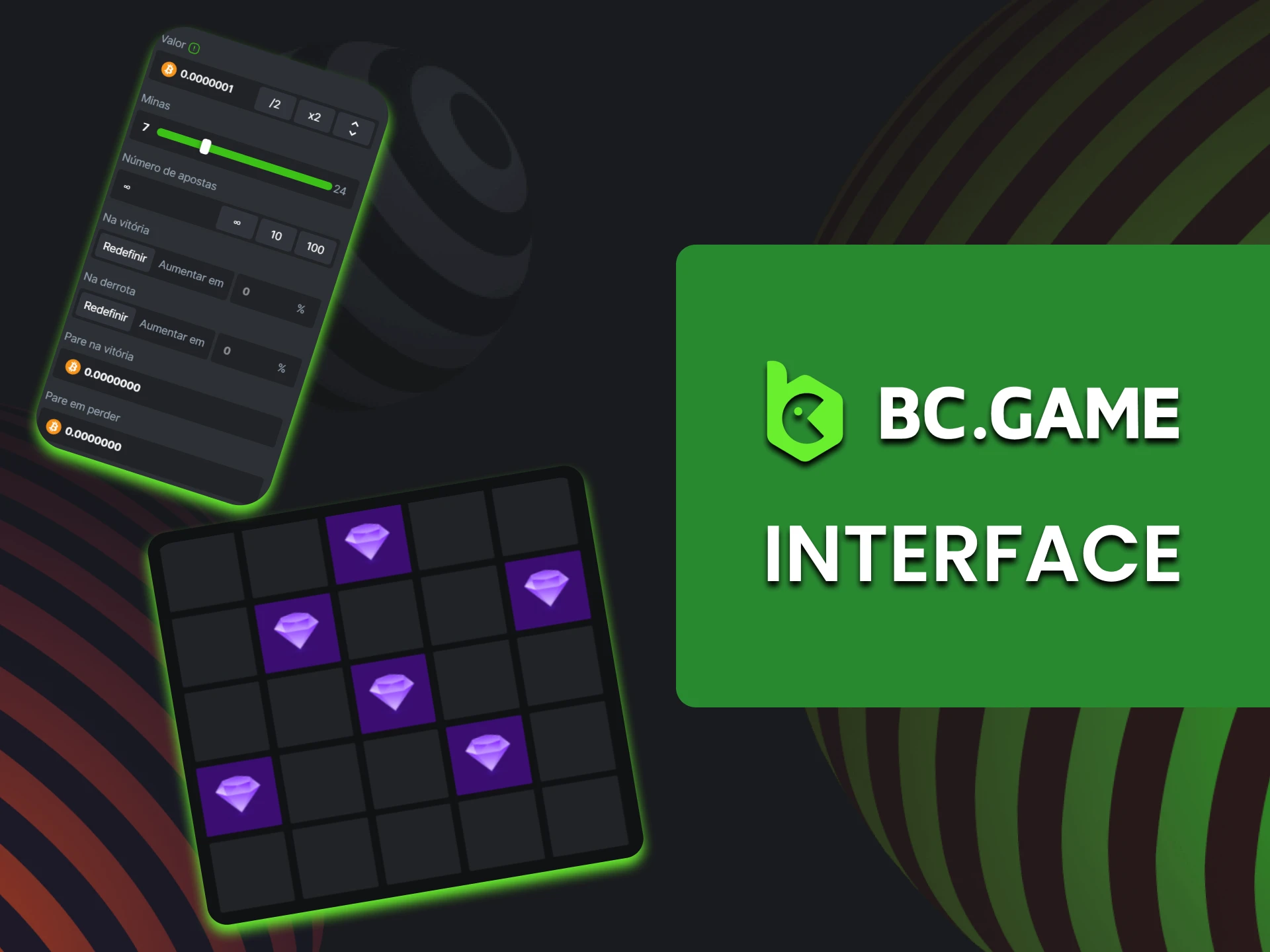Mostraremos a interface do jogo Mines no BC Game.